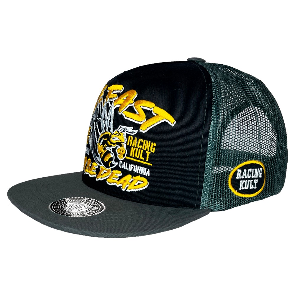 Racing Kult Be Fast or Be Dead Snapback Cap mit Stick Unisex