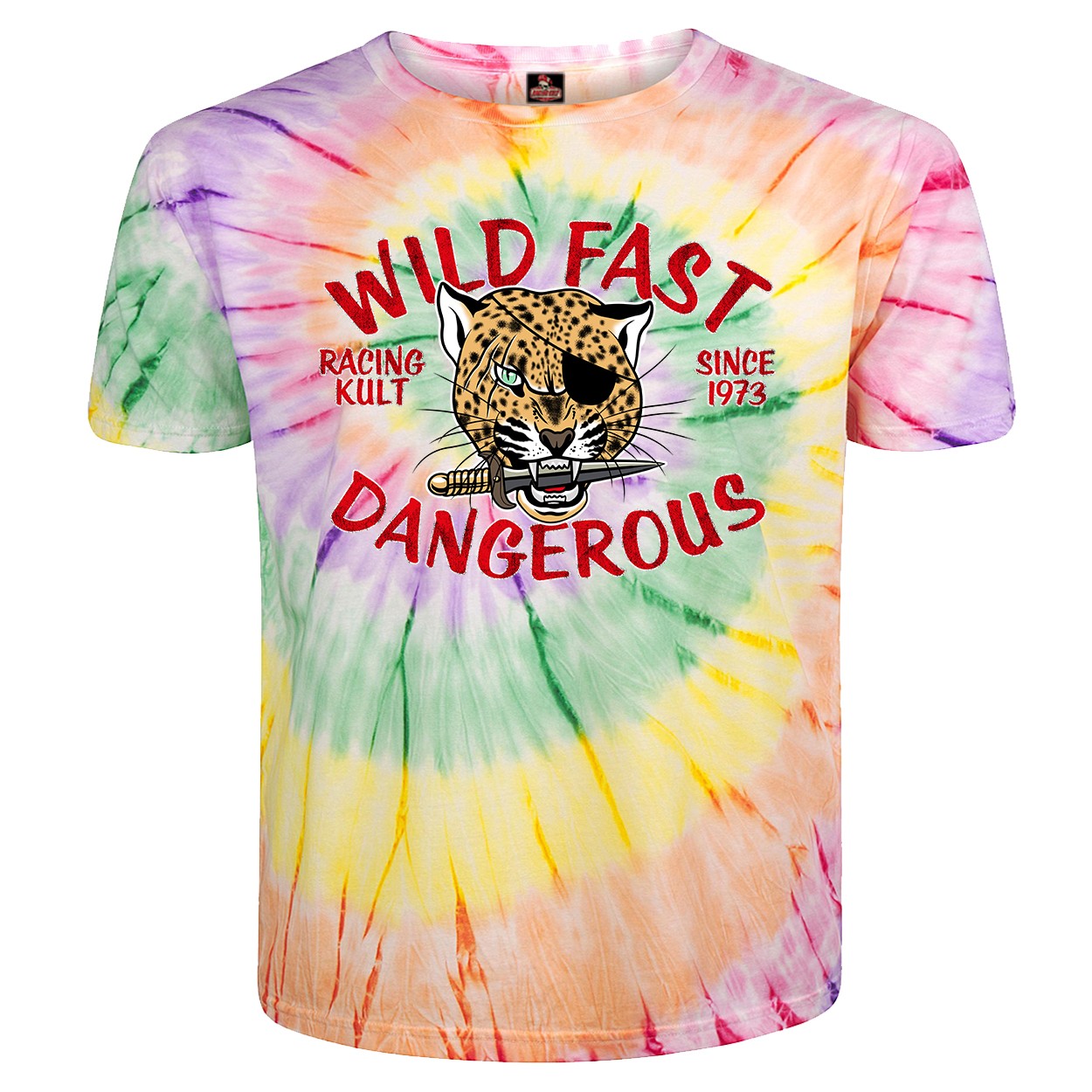 Racing Kult Unisex Kinder T-Shirt Wild Fast Dangerous Tie Dye
