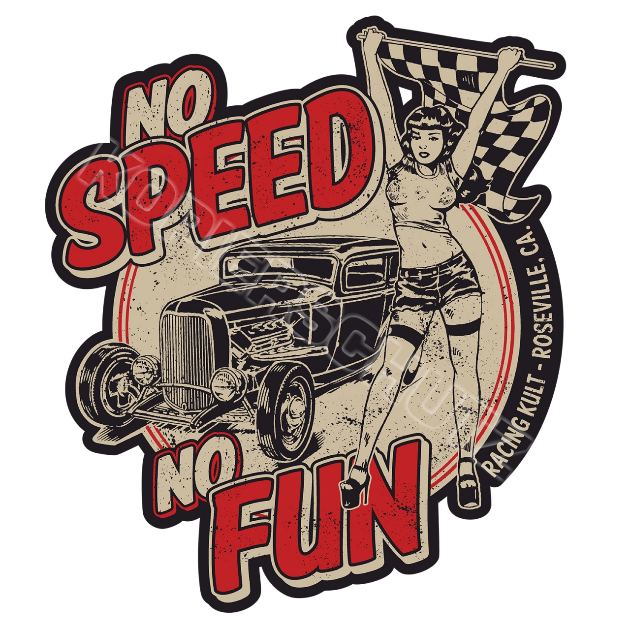 Racing Kult Aufkleber No Speed No Fun in verschiedenen Größen