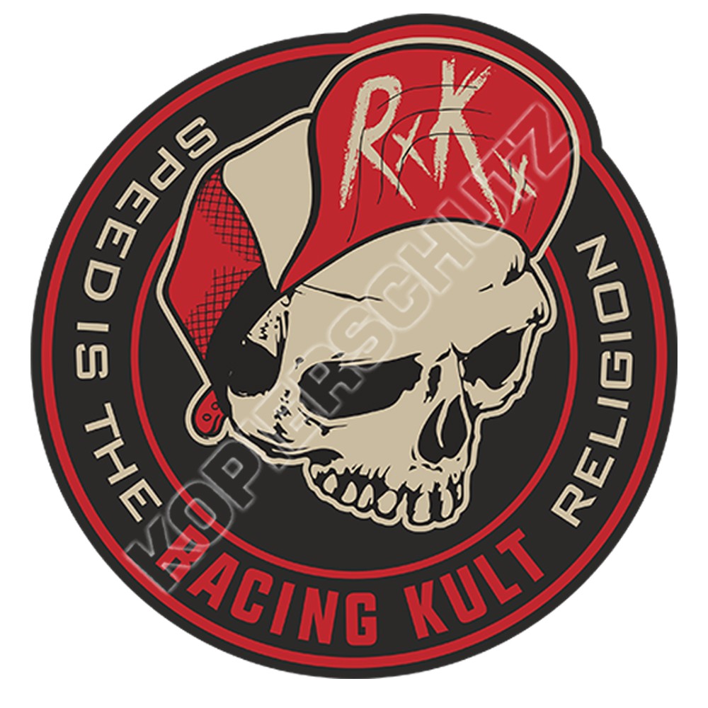 Racing Kult Aufkleber Sticker RK Speed is the Religion Schwarz/Beige in verschiedenen Größen