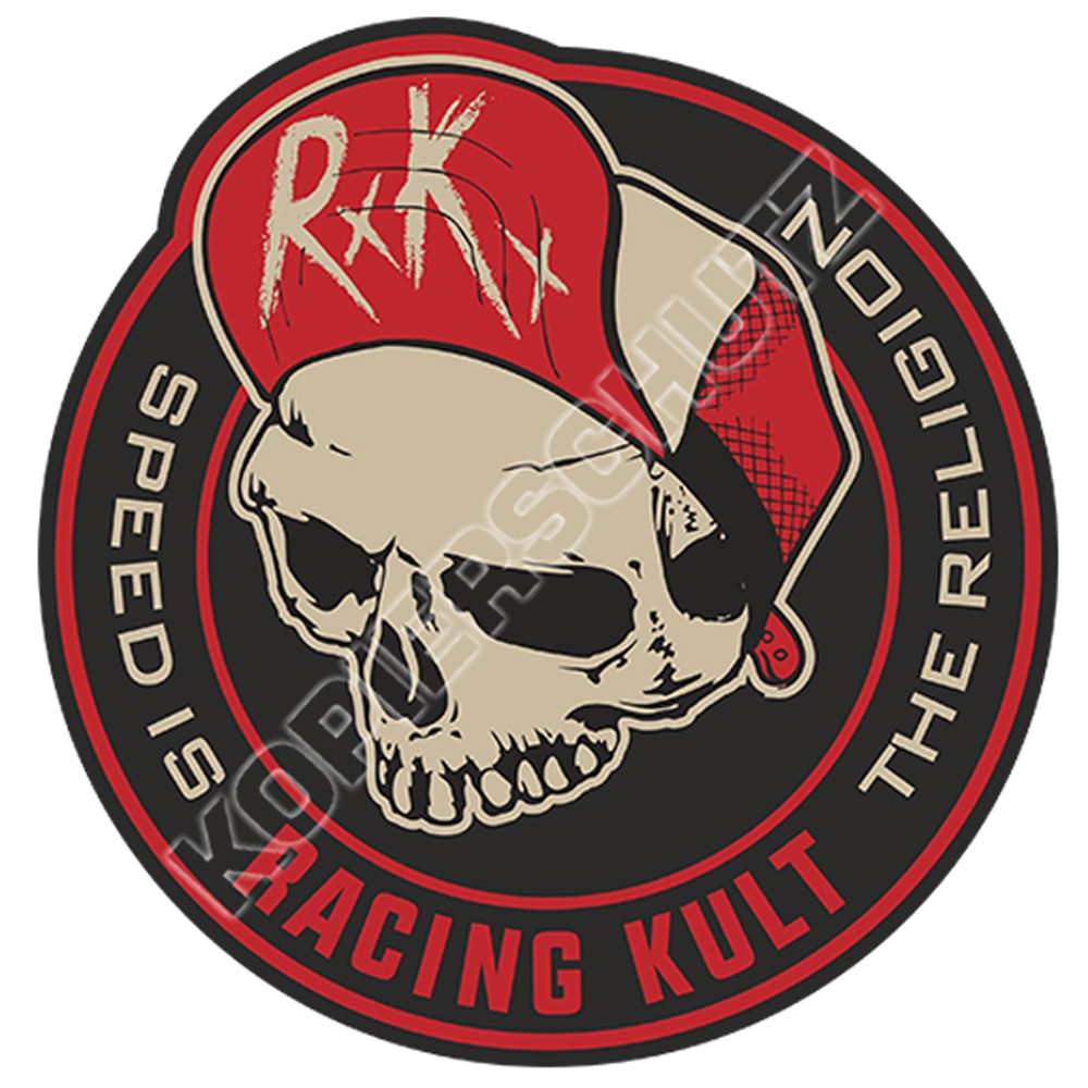 Racing Kult Aufkleber Sticker RK Speed is the Religion Schwarz/Beige in verschiedenen Größen
